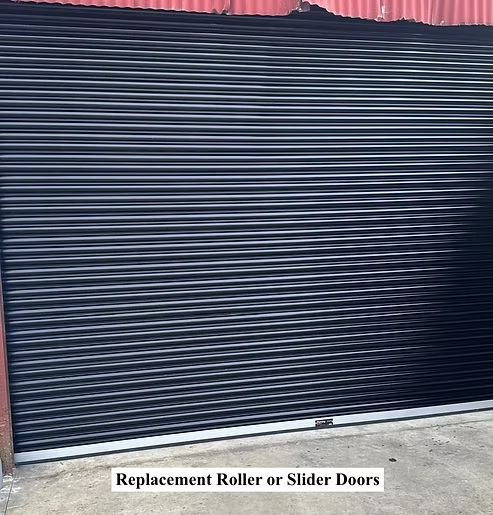 Replacement roller door on a farm shed